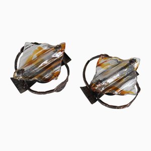 Brutalist Wall Lights, Germany, 1970s, Set of 2
