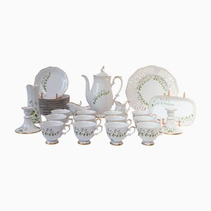 Swedish Linnaea Borealis Porcelain Coffee Service by Hackefors, 1970s, Set of 32