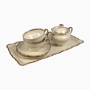 Set da tavola in porcellana bianca e dorata di Seltmann Weiden Bavaria Theresia, anni '60, set di 6