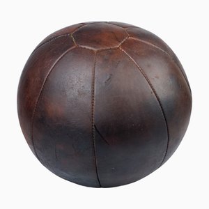 Großer Vintage Medizinball aus Leder