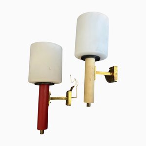 Mid-Century Modern Italian Wall Sconces in Brass, 1960s, Set of 2