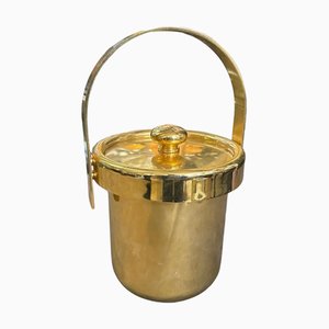 Mid-Century Modern Gilded Metal Italian Ice Bucket, 1970s