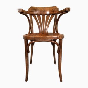 Butaca bistró de madera curvada, años 50