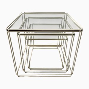 Mid-Century Modern Isocele Nesting Tables by Max Sauze for Groupe S.A, 1970s, Set of 3