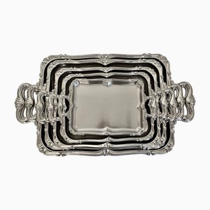 Piatti da portata vintage in acciaio inossidabile di Alessi, Italia, anni '60, set di 5