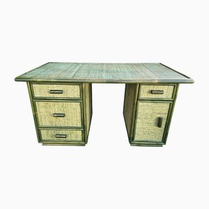 Bureau en Rotin Vert, 1960s