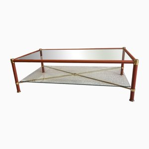 Couchtisch im Stil von Jacques Adnet, Frankreich, 1960er
