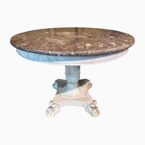 Mesa de centro Gueridon francesa blanqueada, década de 1850