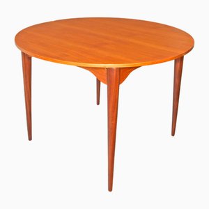 Italian Circular Extendable Dining Table in Teak, 1960s
