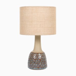 Danish Handcrafted Ceramic Table Lamp with Jute Lampshade by Einar Johansen for Søholm, 1960s