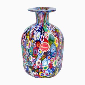 Small Italian Murrina Millefiori Art Glass Vase from Manifattura di Murano, 1970s