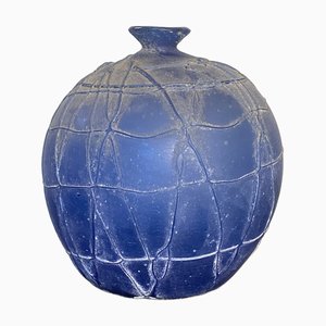 Blaue Vase aus Muranoglas von Seguso, 1970er