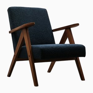 Poltrona Mid-Century modelo B - 310 Var en azul Boucle, años 60