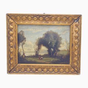 Lakeside Landscape, 1890, Oil on Canvas, Framed