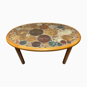 Mid-Century Danish Teak Ceramic Coffee Table by Tue Poulsen for Haslev, 1960s