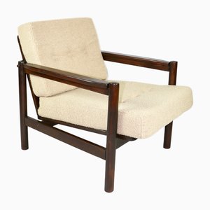 Beigefarbener Vintage Bouclé Sessel, 1970er