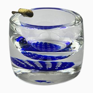 Cendrier en Verre de Murano Bleu, Italie, 1970s