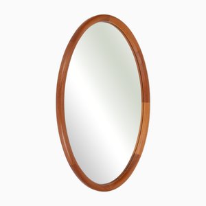Danish Oval Teak Mirror from Vildbjerg Møbelfabrik, 1960s