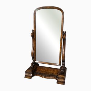 Burr Walnut Cheval Mirror, 1880s