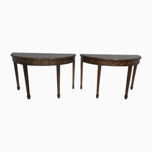 Mahogany Console Tables by James Shoolbred, 1880s, Set of 2
