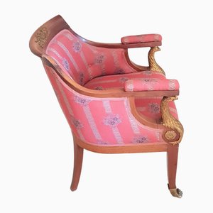 Antique Empire Armchair with Bronze Eagle Armrest, 1870s