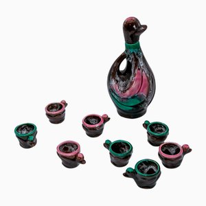 Liqueur Set from Vallauris, France, 1960s, Set of 9