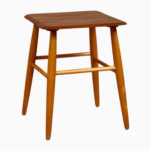 Stool in Teak Fanett by Ilmari Tapiovaara for Edsbyverken, Sweden