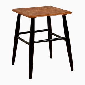 Fanett Stool in Teak by Ilmari Tapiovaara for Edsbyverken, Sweden