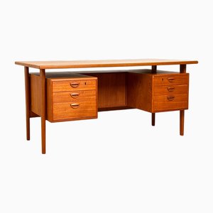 FM60 Writing Desk in Teak from Feldballes Møbelfabrik, Denmark, 1950s-1960s