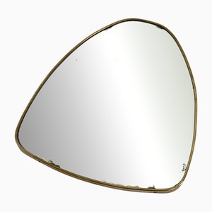 Mid-Century Italian Brass Mirror, 1950s