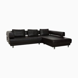Brand Face Corner Sofa in Dark Brown Leather from Ewald Schillig