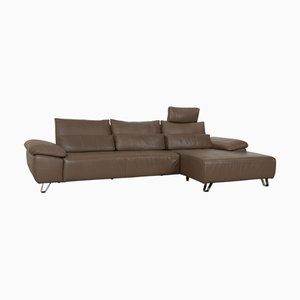 Brown Leather Corner Sofa from Musterring