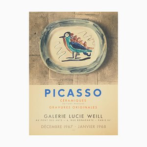 Pablo Picasso, Céramique Madoura, Oiseau Coloré, Lithographie Poster