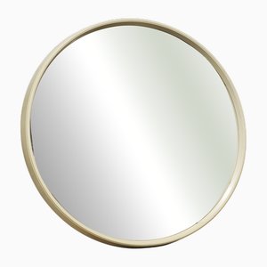 Cream Circular Wall Mirror attributed to Schreiber, 1960s