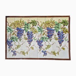 Large Art Nouveau Glazed Relief Panel of Tiles attributed to Gilliot, 1920s, Set of 62