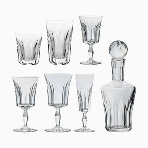 Piezas de cristal Polignac de Baccarat, Francia, años 50. Juego de 36
