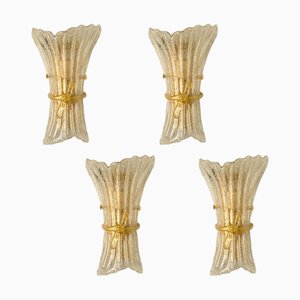 Vintage Murano Glass and Brass Wall Sconce, 1970