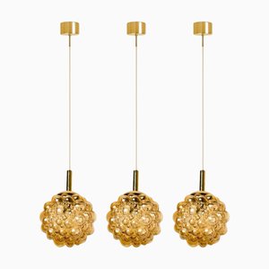 Vintage German Bubbled Glass Pendant by Helena Tynell, 1970