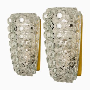 Vintage Glass Wall Lights by Tynell for Glashütte, 1960, Set of 2