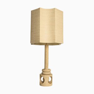 Vintage Table Lamp with Custom Made Silk Lampshade by Rene Houben, 1960