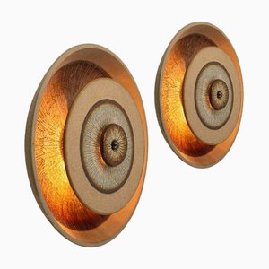 Appliques Murales Vintage en Céramique, Danemark, 1970, Set de 2