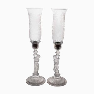 Jarrones Angel Amour de Baccarat, Francia, 1930. Juego de 2