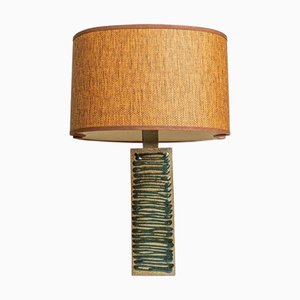 Ceramic Table Lamp with Custom Made Lampshade by René Houben, 1970s
