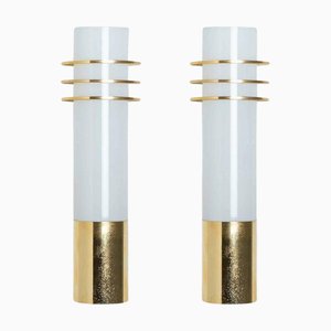 Opaline Glass Wall Lights from Glashütte Limburg, 1960, Set of 2