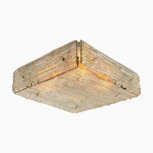 Textured Glass Square Flush Mount from Kalmar, Austria, 1960