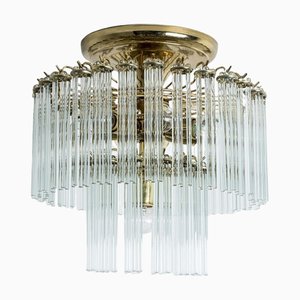 Lampada da incasso a cascata in vetro di Gaetano Sciolari, anni '60