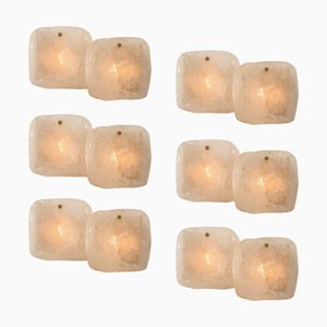 Luminaires Vintage en Verre et Laiton par JT Kalmar, 1960