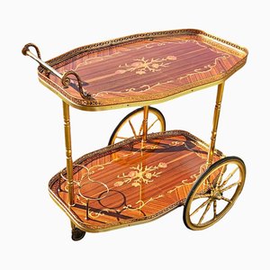 Italienischer Barwagen mit Intarsien, 1970er