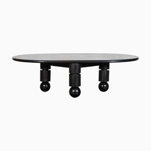 English Brutalist Ebonised Elm Dining Table, 1960s