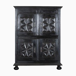 French Ebonised Oak and Walnut Cupboard, 1790s